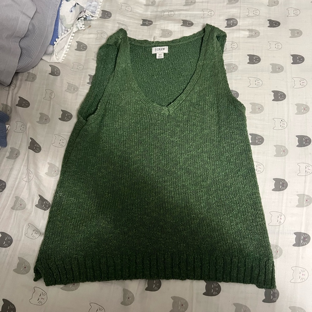 Green V-Neck Sweater Vest J.Crew